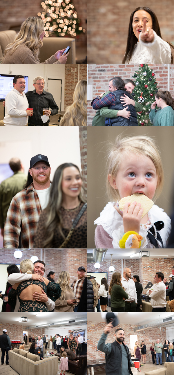 Image collage from AllHaus Holiday Party.